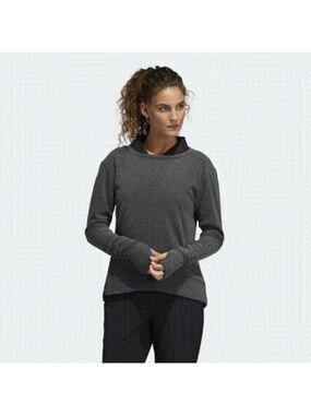 ADIDAS BNWOT Womens Gray Terry Fleece Pulllover Sz Small Sweatshirt